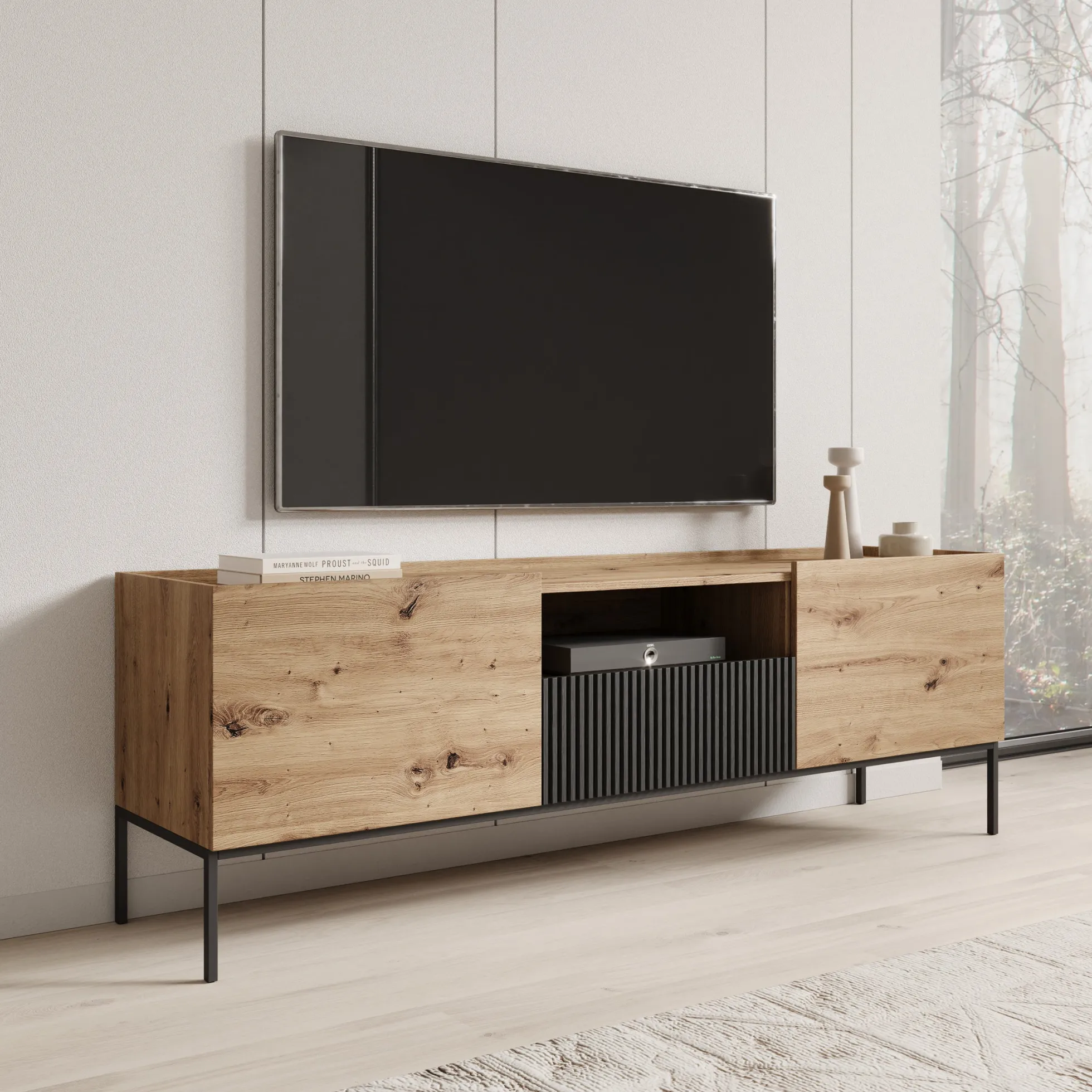 Capri - TV-Meubel - Eiken - 180x42x60 cm