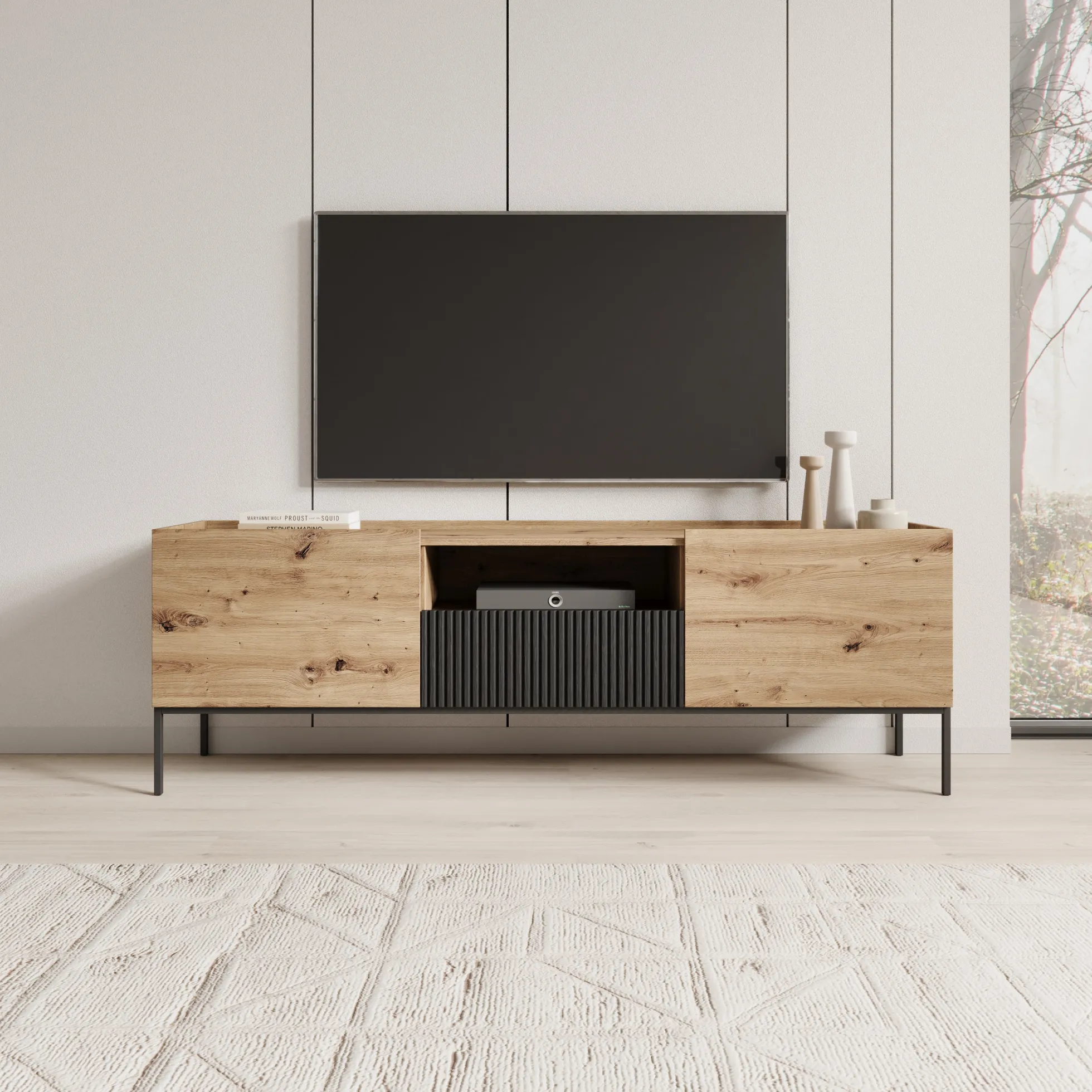 Capri - TV-Meubel - Eiken - 180x42x60 cm