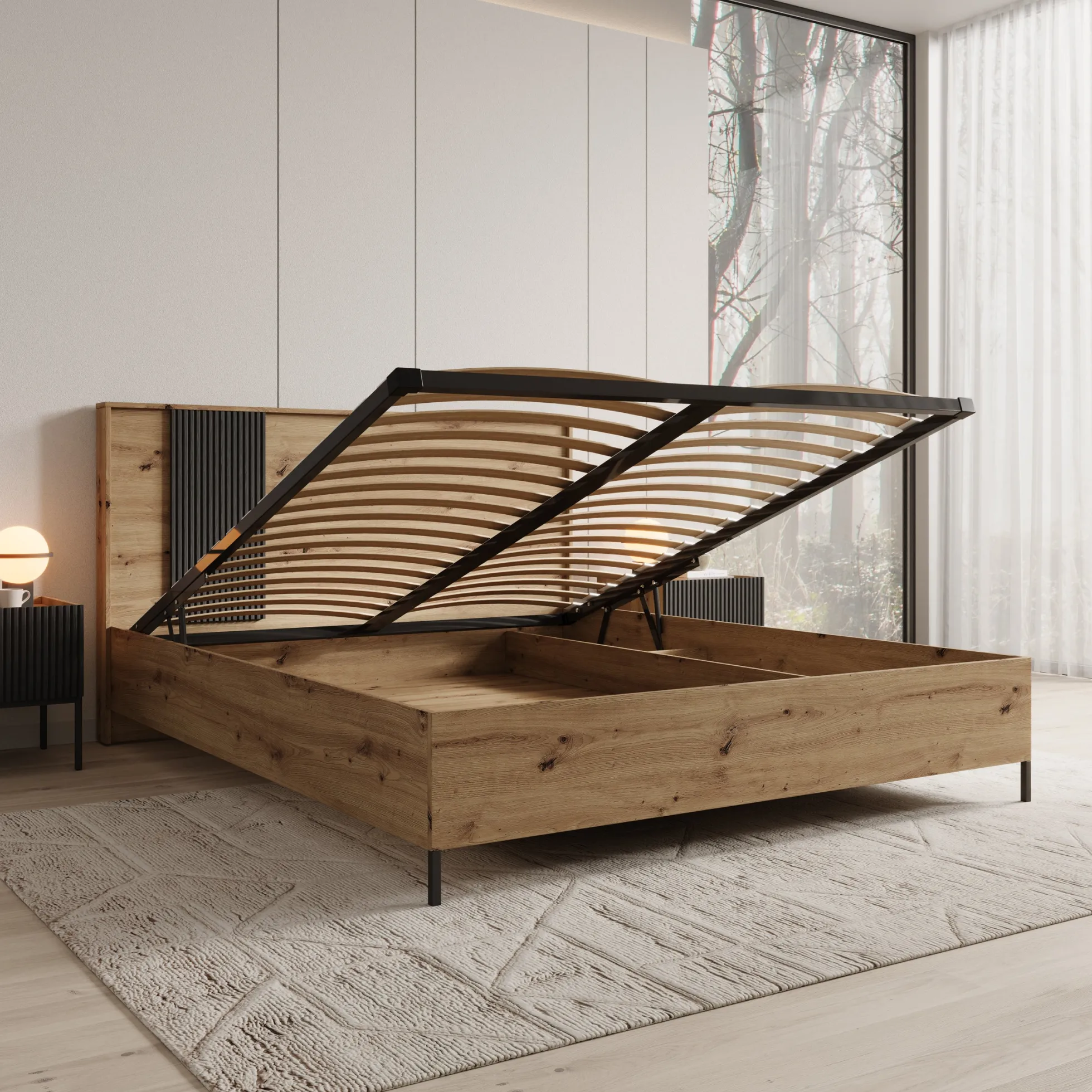 Capri - Tweepersoonsbed - Eiken - 160x200 cm