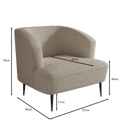 Caracas - Fauteuil - Teddystof beige