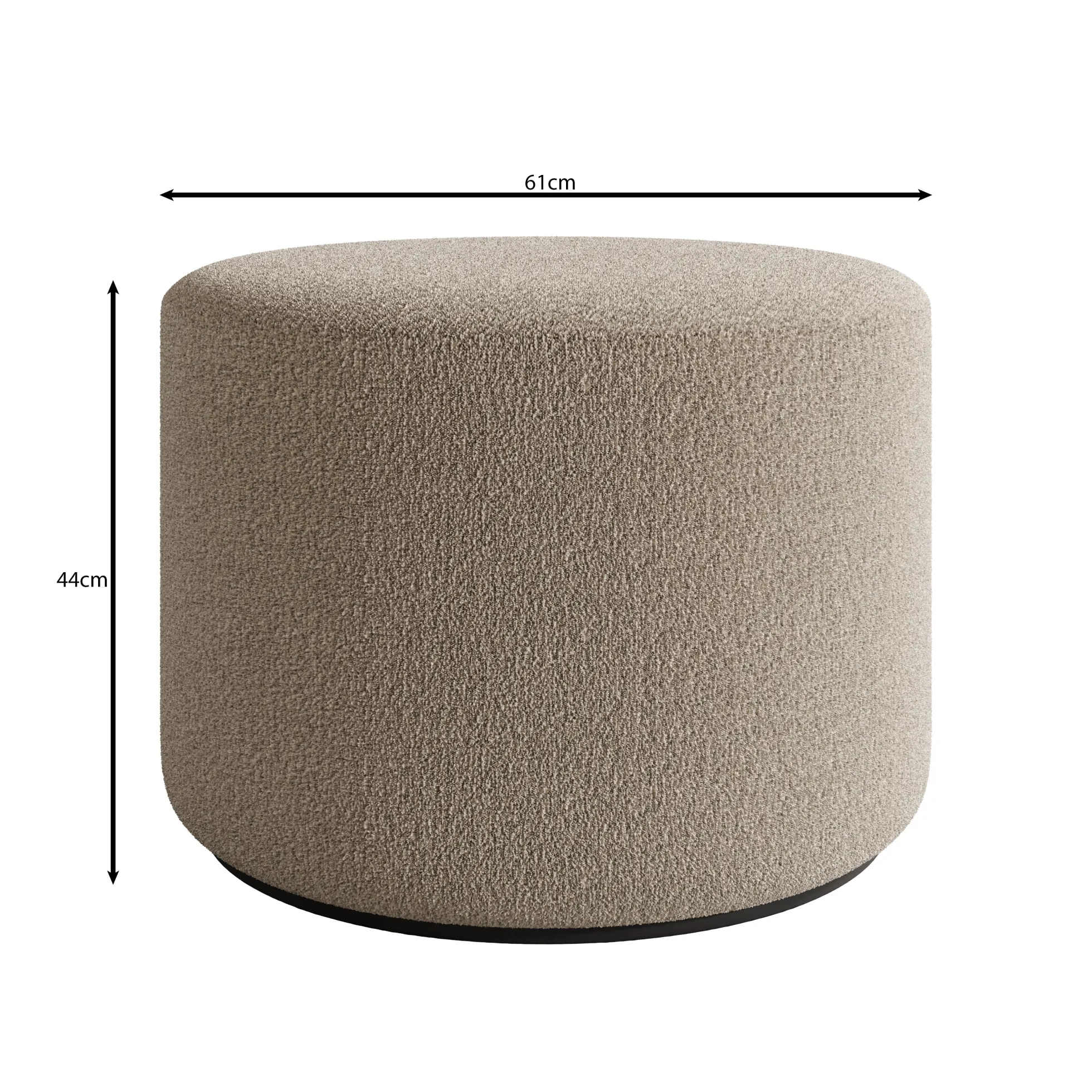 Caracas - Poef - Stof beige - 61x61x44 cm