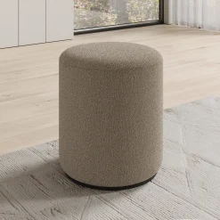 Caracas - Poef - Stof beige - 41x41x44 cm