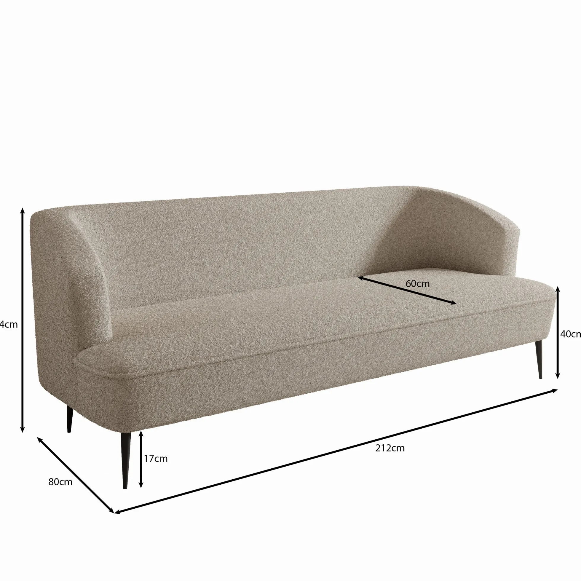 Caracas - 3-zitsbank - Teddystof beige