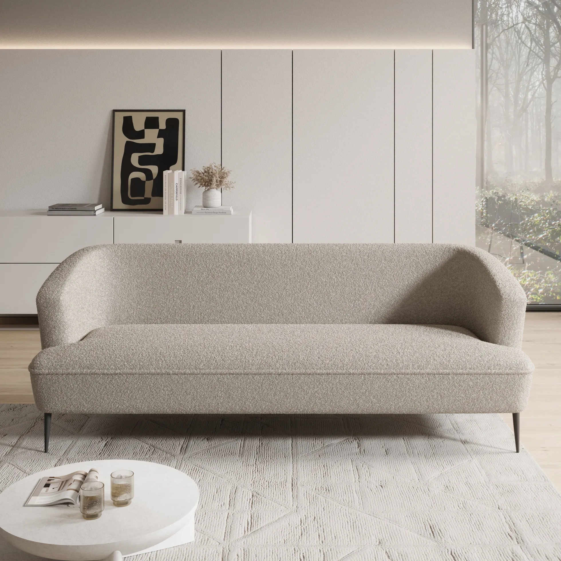 Caracas - 3-zitsbank - Teddystof beige