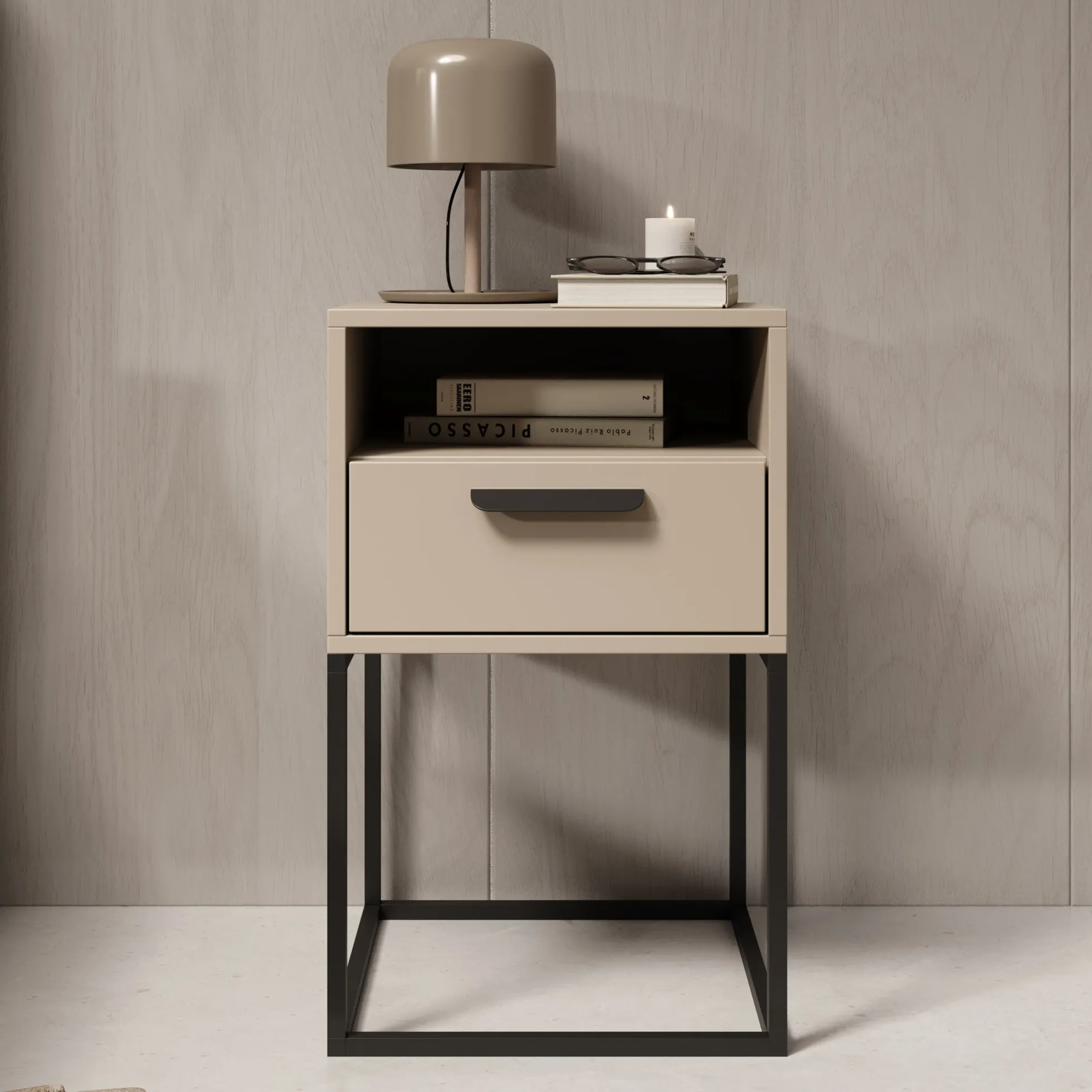 Cebu 2 - Nachtkastje - Beige - 40x39x65 cm