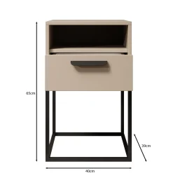 Cebu 2 - Nachtkastje - Beige - 40x39x65 cm
