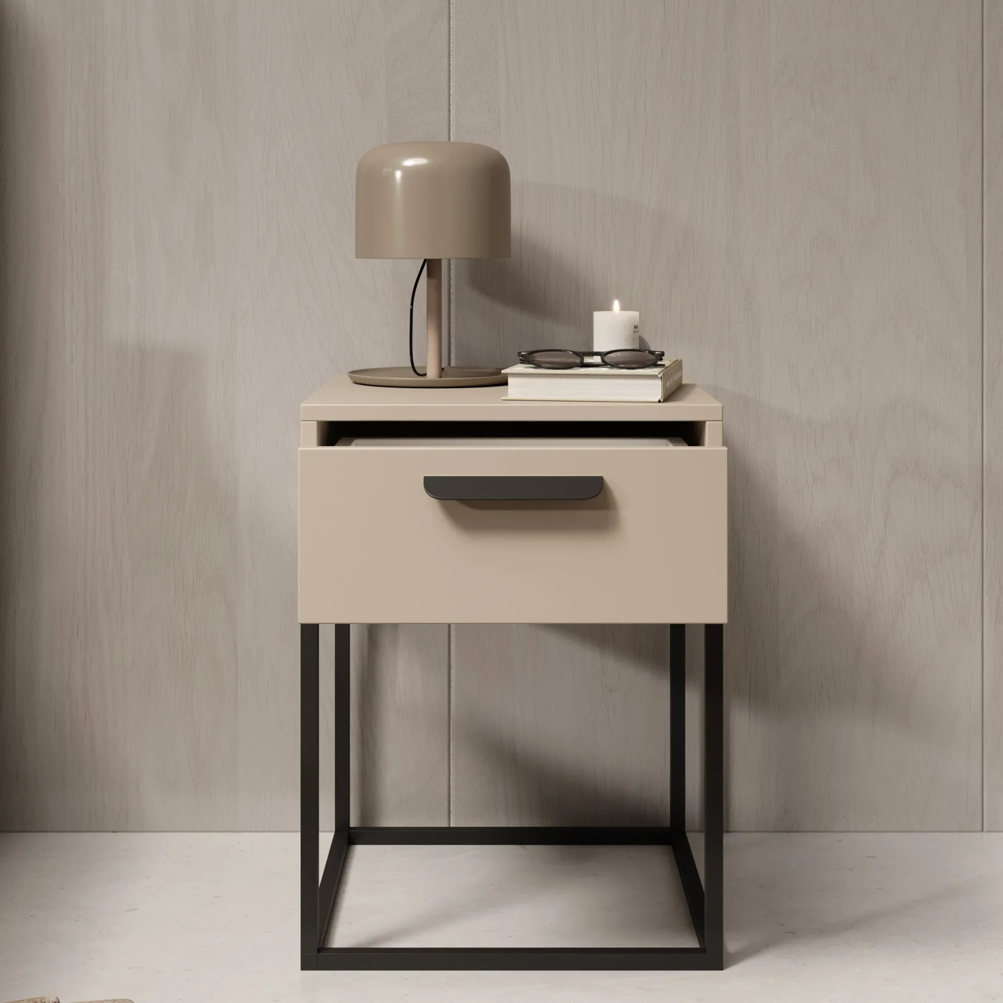 Cebu - Nachtkastje - Beige - 40x39x52 cm