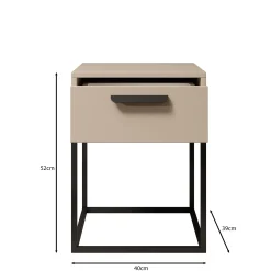 Cebu - Nachtkastje - Beige - 40x39x52 cm