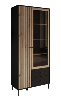 Charles 2 - Vitrinekast - Eiken - 87x40x195 cm
