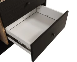 Charles 1 - Vitrinekast - Zwart - 87x40x131 cm