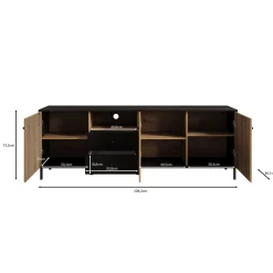 Charles - TV-Meubel met 3 deuren - Eiken - 208 cm