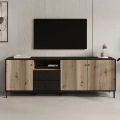 Charles - TV-Meubel met 3 deuren - Eiken - 208 cm