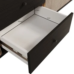 Charles - TV-Meubel met 3 deuren - Eiken - 208 cm