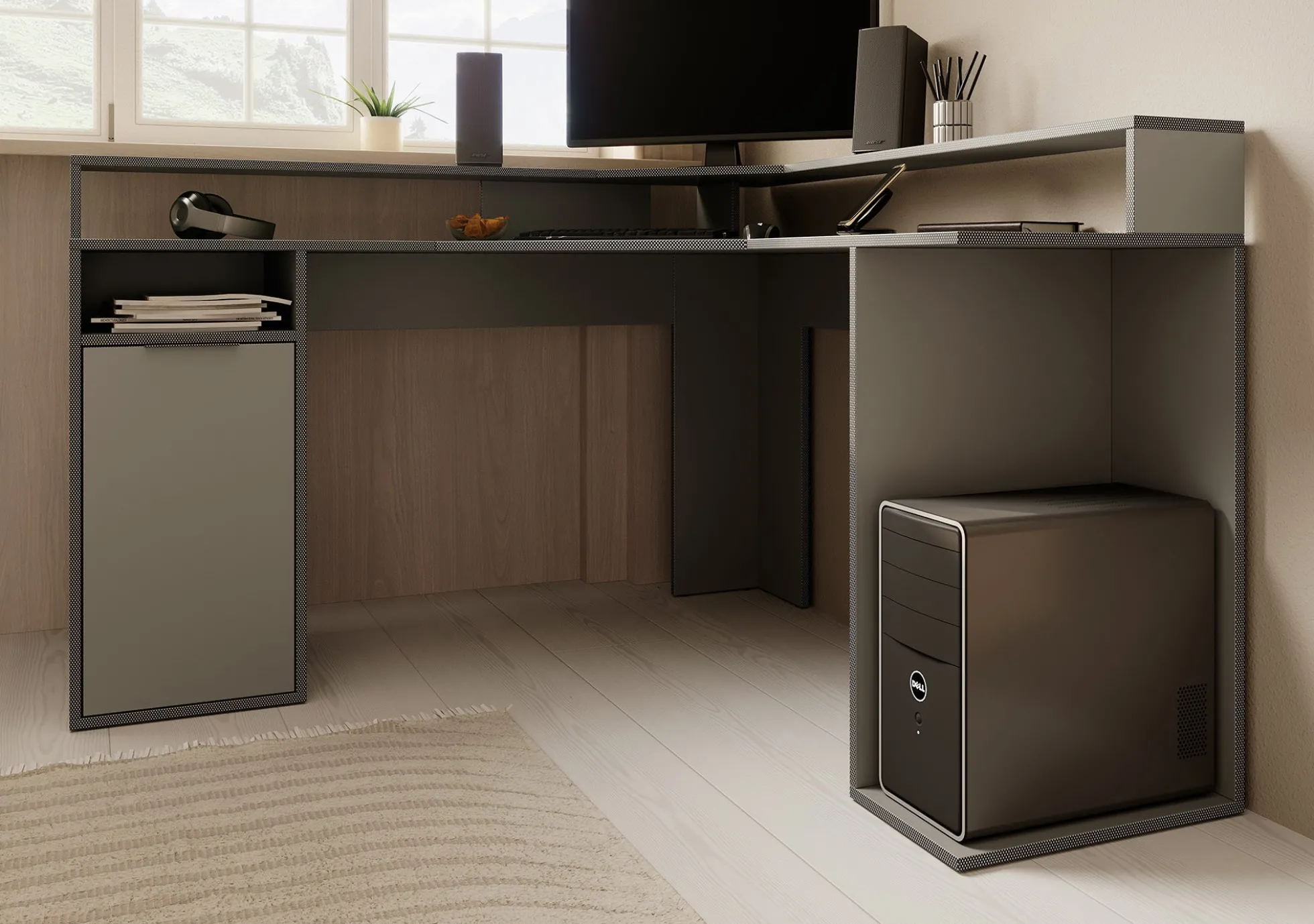 Charlotte - Bureau - Grijs - 139x139 cm