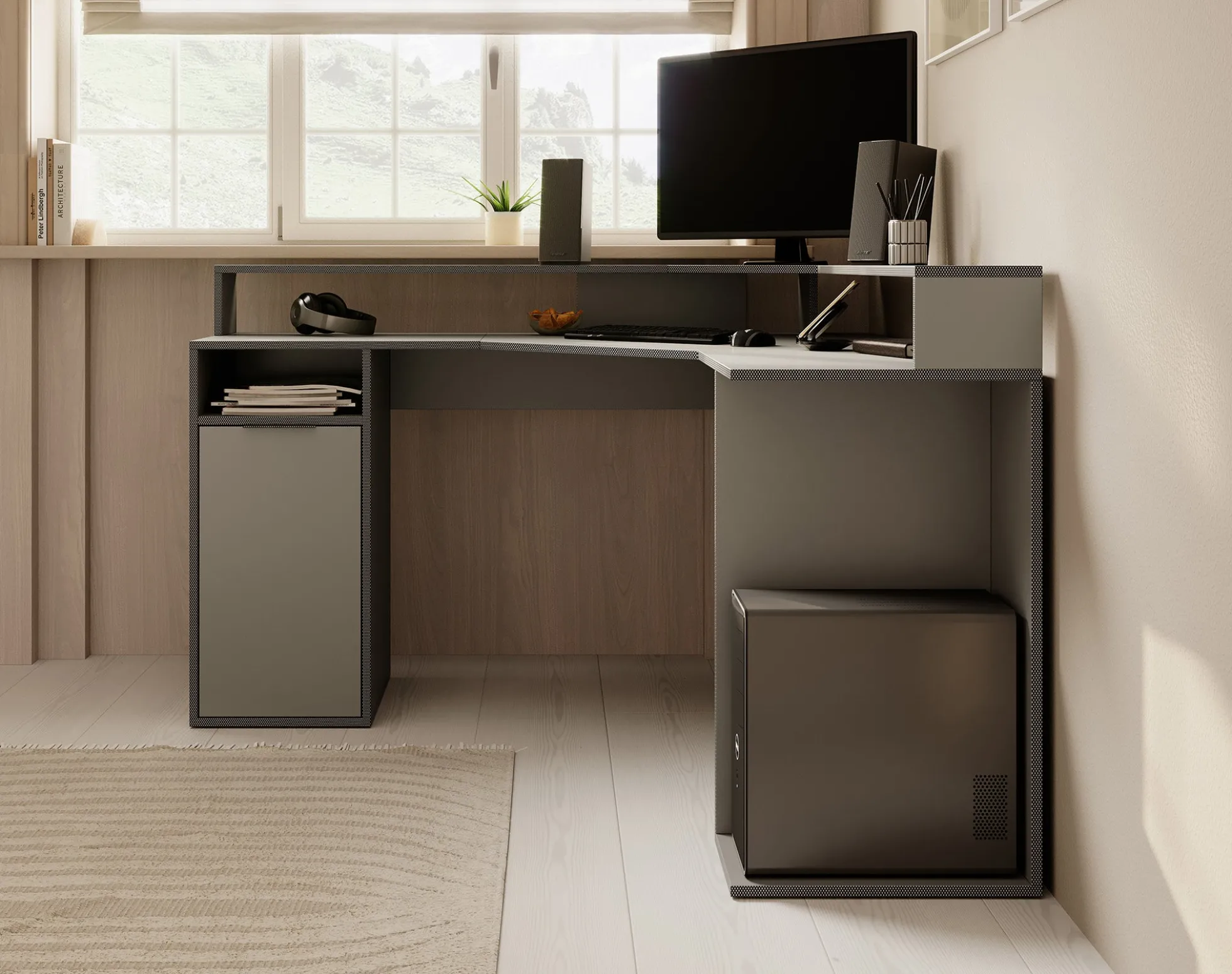 Charlotte - Bureau - Grijs - 139x139 cm