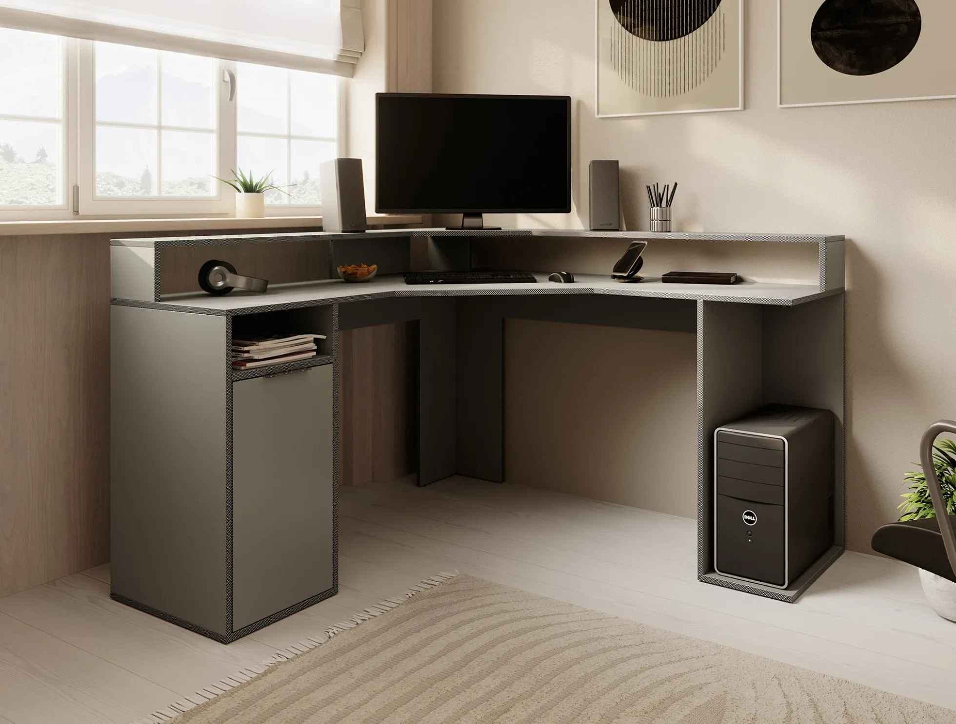 Charlotte - Bureau - Grijs - 139x139 cm
