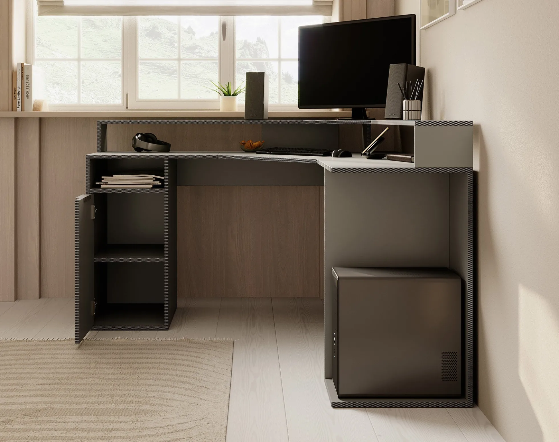 Charlotte - Bureau - Grijs - 139x139 cm