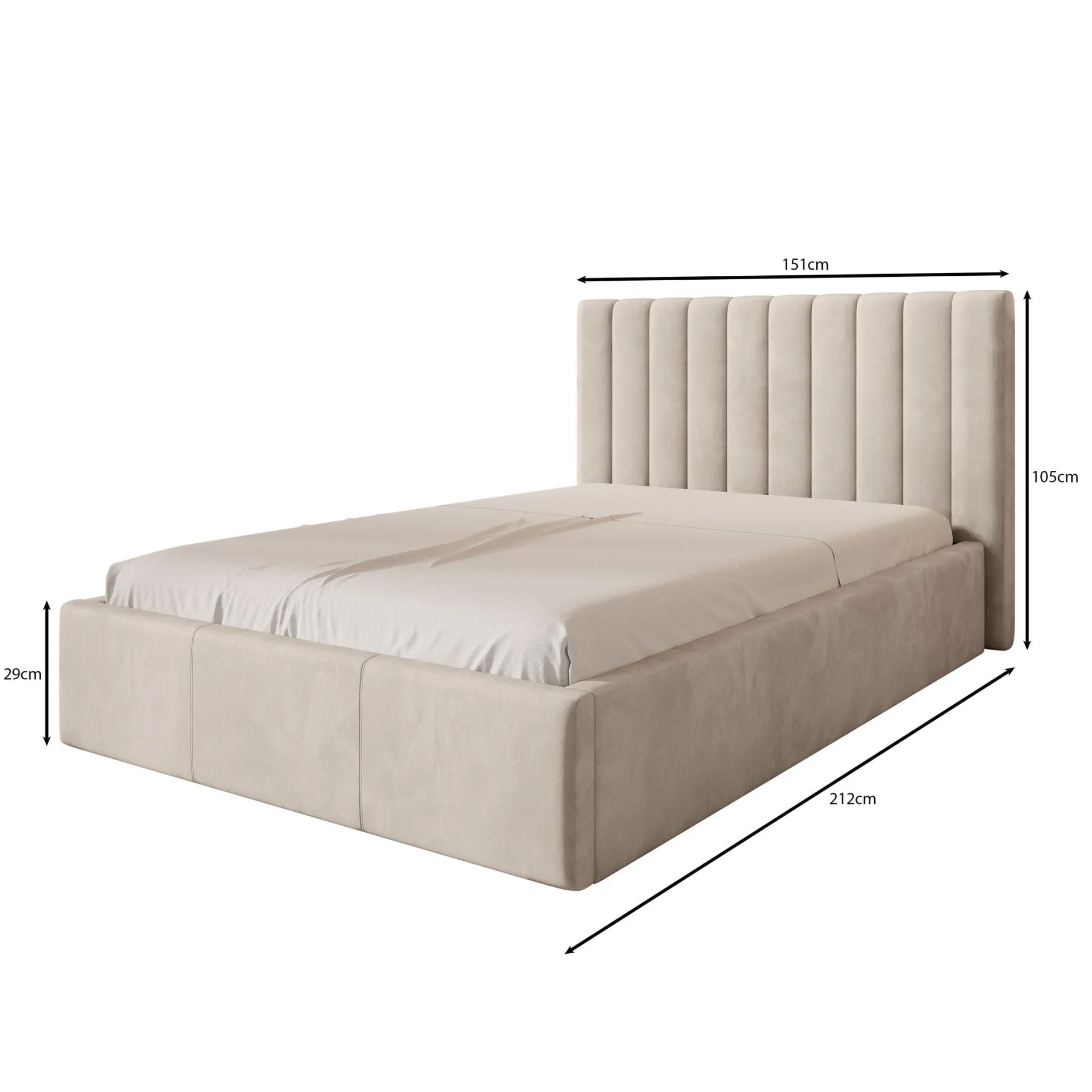 Chief - Tweepersoonsbed - Velvet beige - 140x200 cm