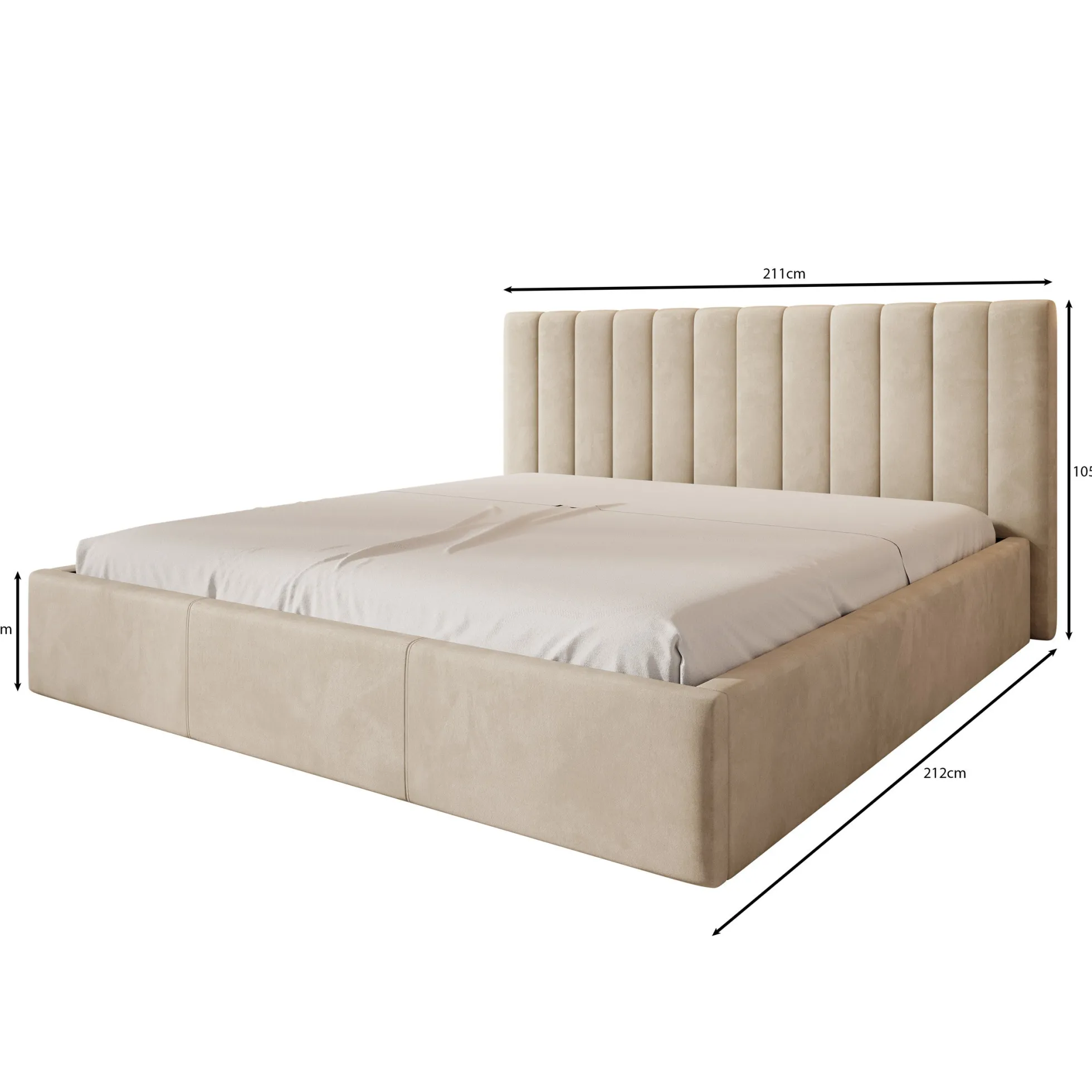 Chief - Tweepersoonsbed - Velvet grijs - 200x200 cm