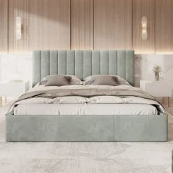 Chief - Tweepersoonsbed - Velvet grijs - 200x200 cm