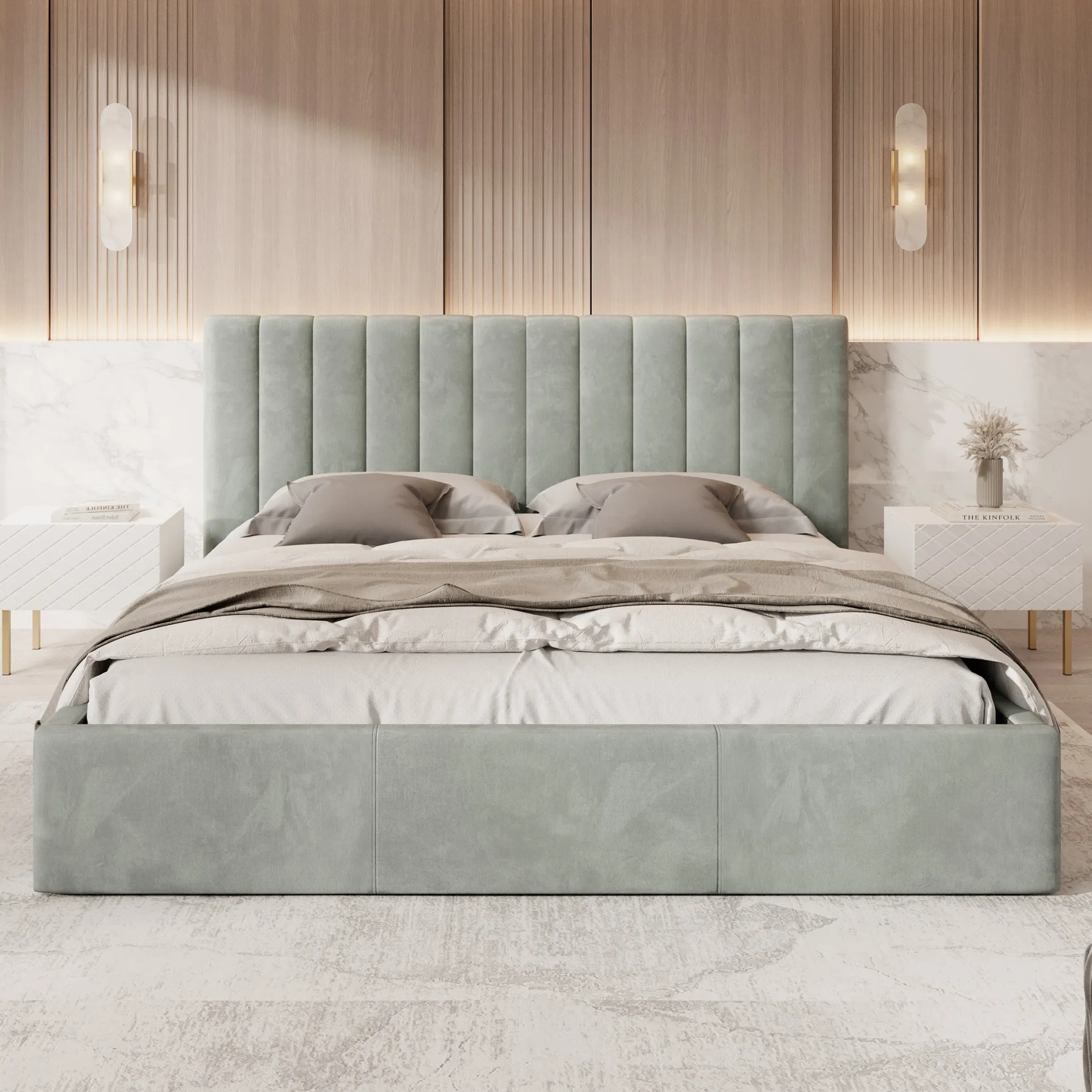 Chief - Tweepersoonsbed - Velvet grijs - 200x200 cm