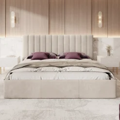 Chief - Tweepersoonsbed - Velvet beige - 200x200 cm