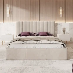 Chief - Tweepersoonsbed - Velvet beige - 180x200 cm