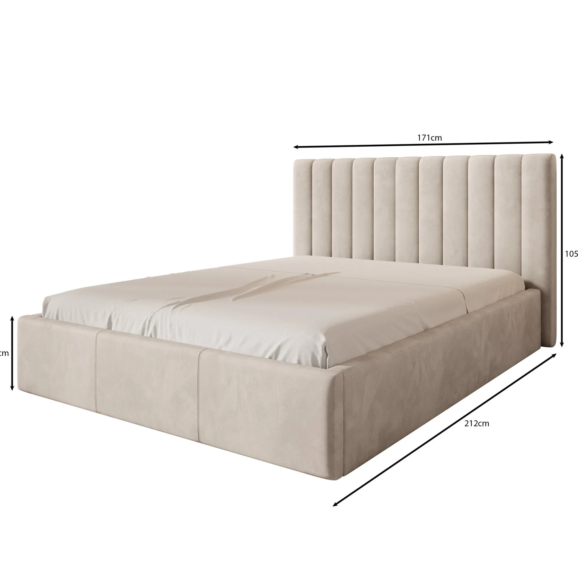 Chief - Tweepersoonsbed - Velvet beige - 160x200 cm