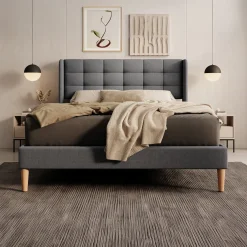Christ - Tweepersoonsbed - Stof grijs - 140x200 cm