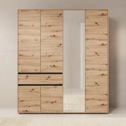 Cirelle 2 - Kledingkast met 6 deuren - Eikenpatroon - 183x55x211 cm