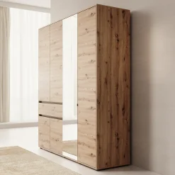 Cirelle 2 - Kledingkast met 6 deuren - Eikenpatroon - 183x55x211 cm