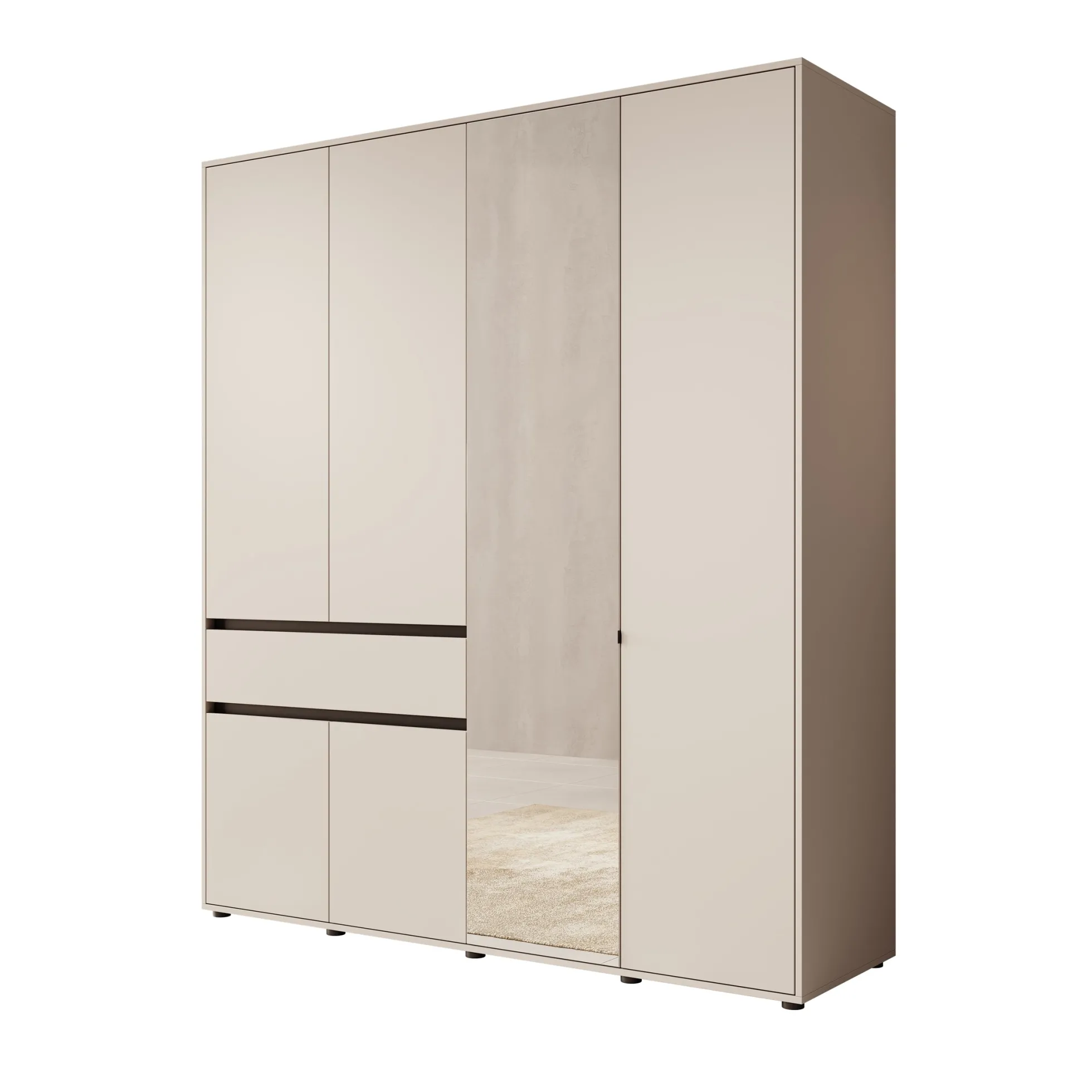 Cirelle 2 - Kledingkast met 6 deuren - Beige - 183x55x211 cm