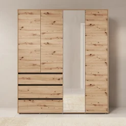Cirelle - Kledingkast 4-deurs - Eikenpatroon - 183x55x211 cm