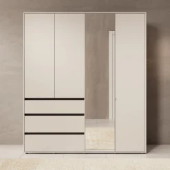 Cirelle - Kledingkast 4-deurs - Beige - 183x55x211 cm