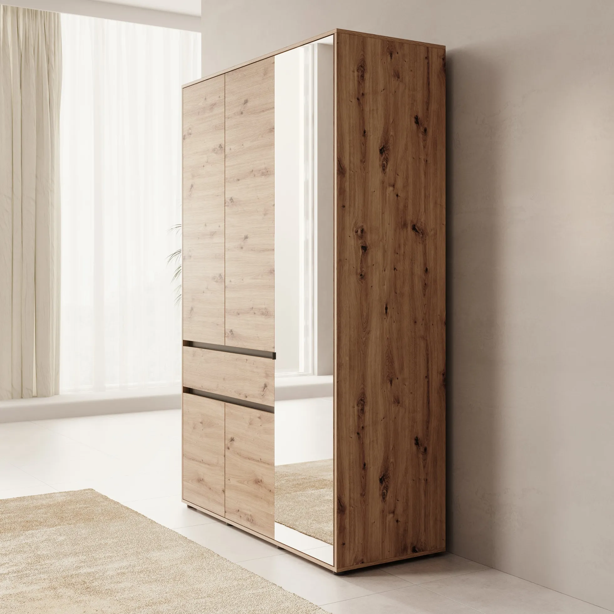 Cirelle - Kledingkast 5-deurs - Eikenpatroon - 138x55x211 cm