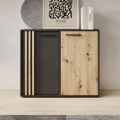 Clover - Dressoir - Eiken/Zwart - 96x34x82 cm