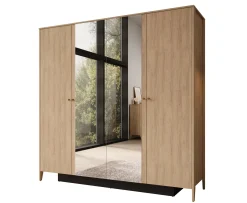 Cody - Kledingkast 4-deurs - Eiken - 220x60x216 cm