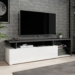 Colin - TV-Meubel - Wit/zwart - 170 cm