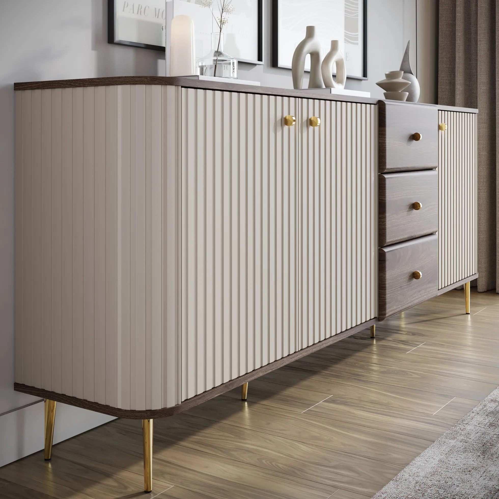 Concorde - Dressoir - Beige - 200x38x80 cm