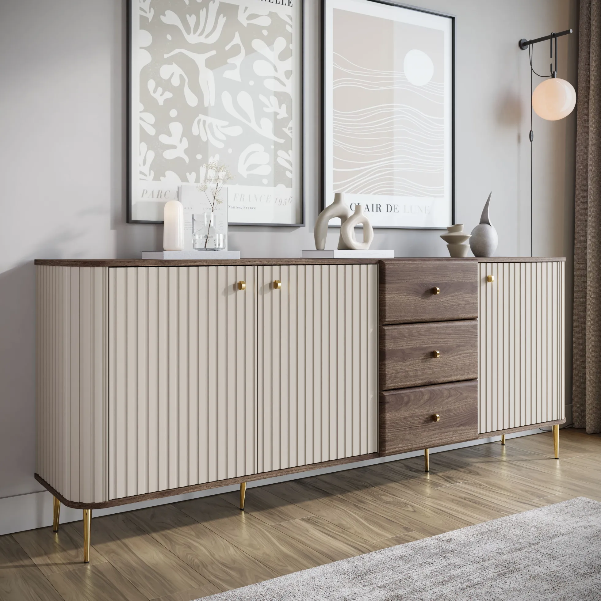Concorde - Dressoir - Beige - 200x38x80 cm