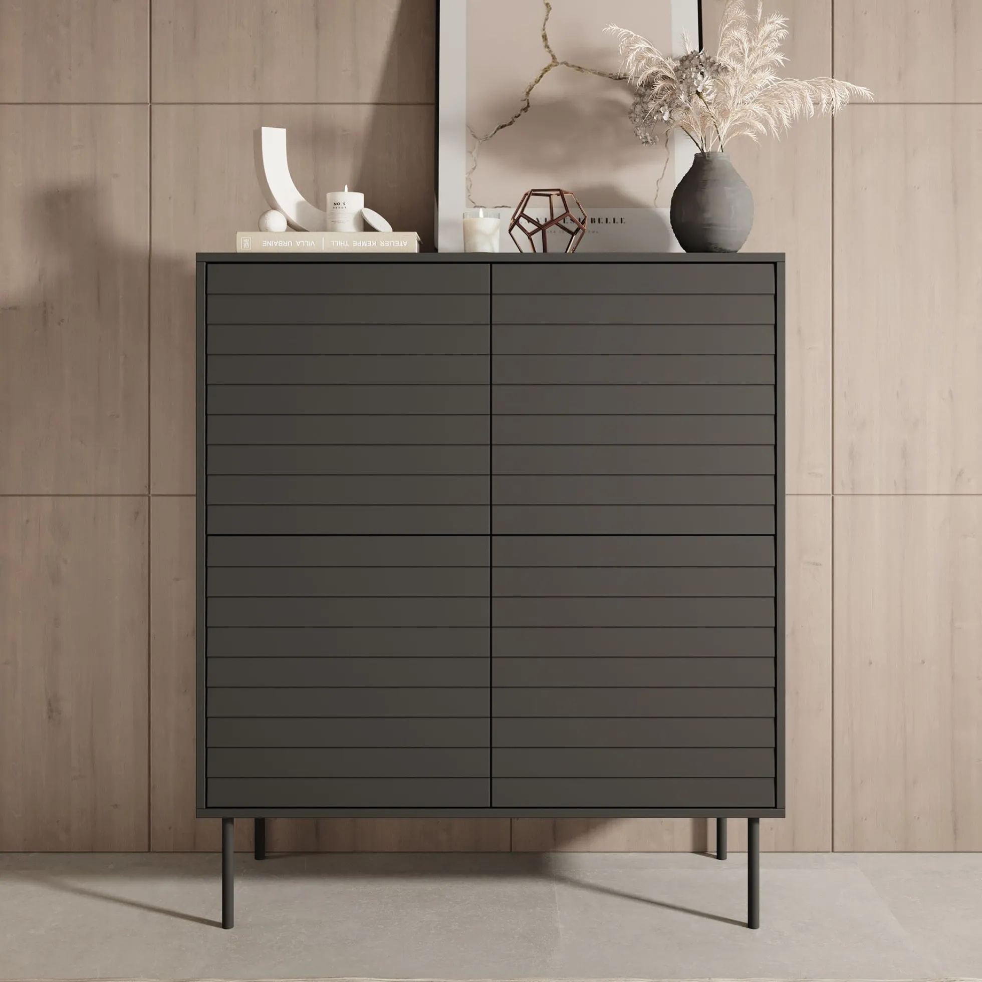 Cordoba - Dressoir - Zwart - 102x40x118 cm