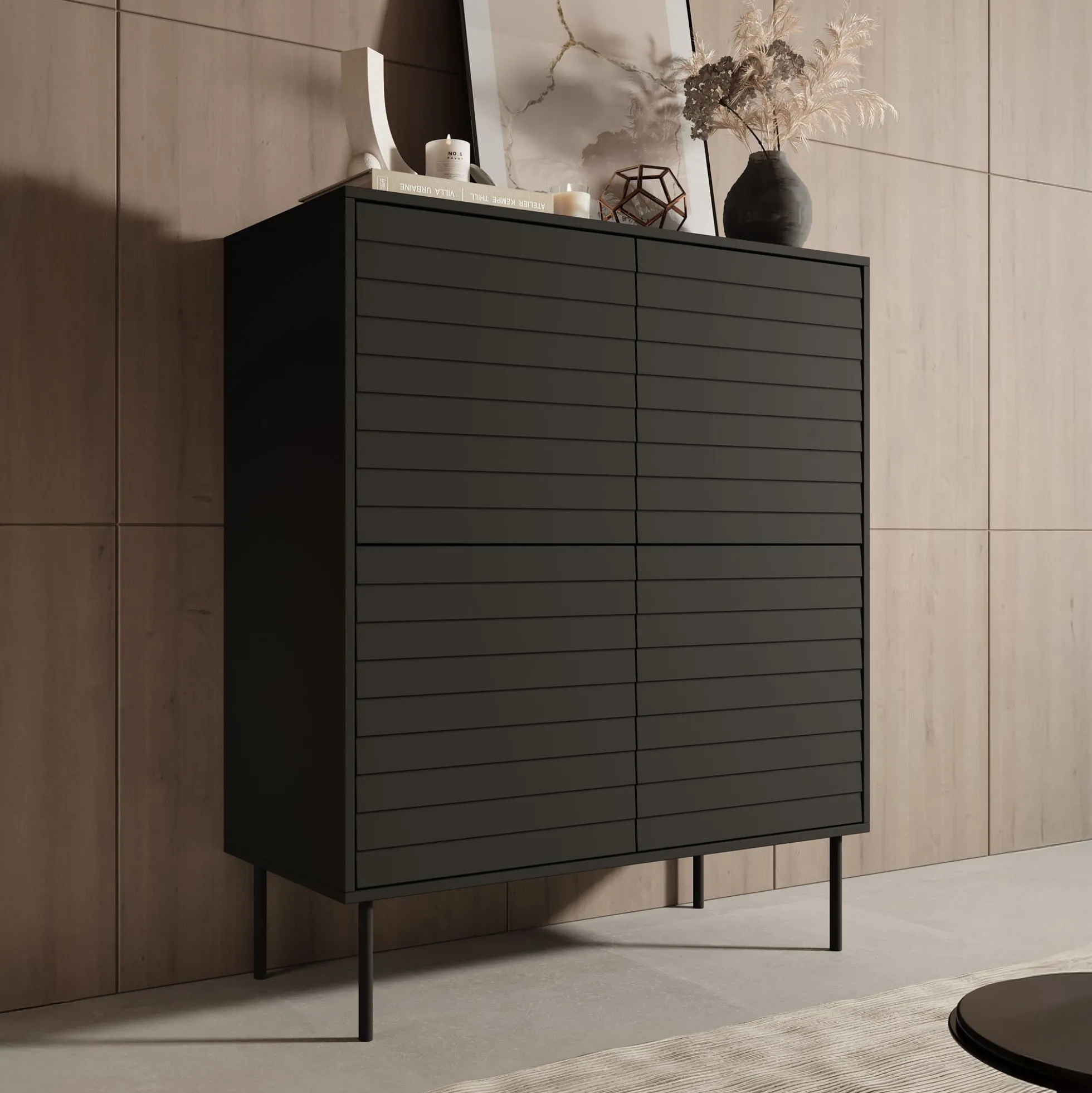 Cordoba - Dressoir - Zwart - 102x40x118 cm