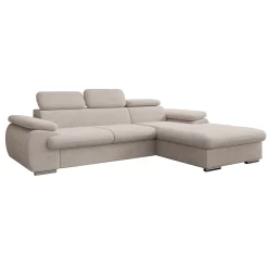 Cordoba - Hoekbank 3-zits met chaise longue - Ribstof beige - Rechts