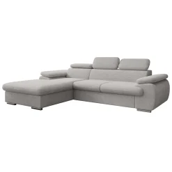 Cordoba - Hoekbank 3-zits met chaise longue - Ribstof grijs - Links