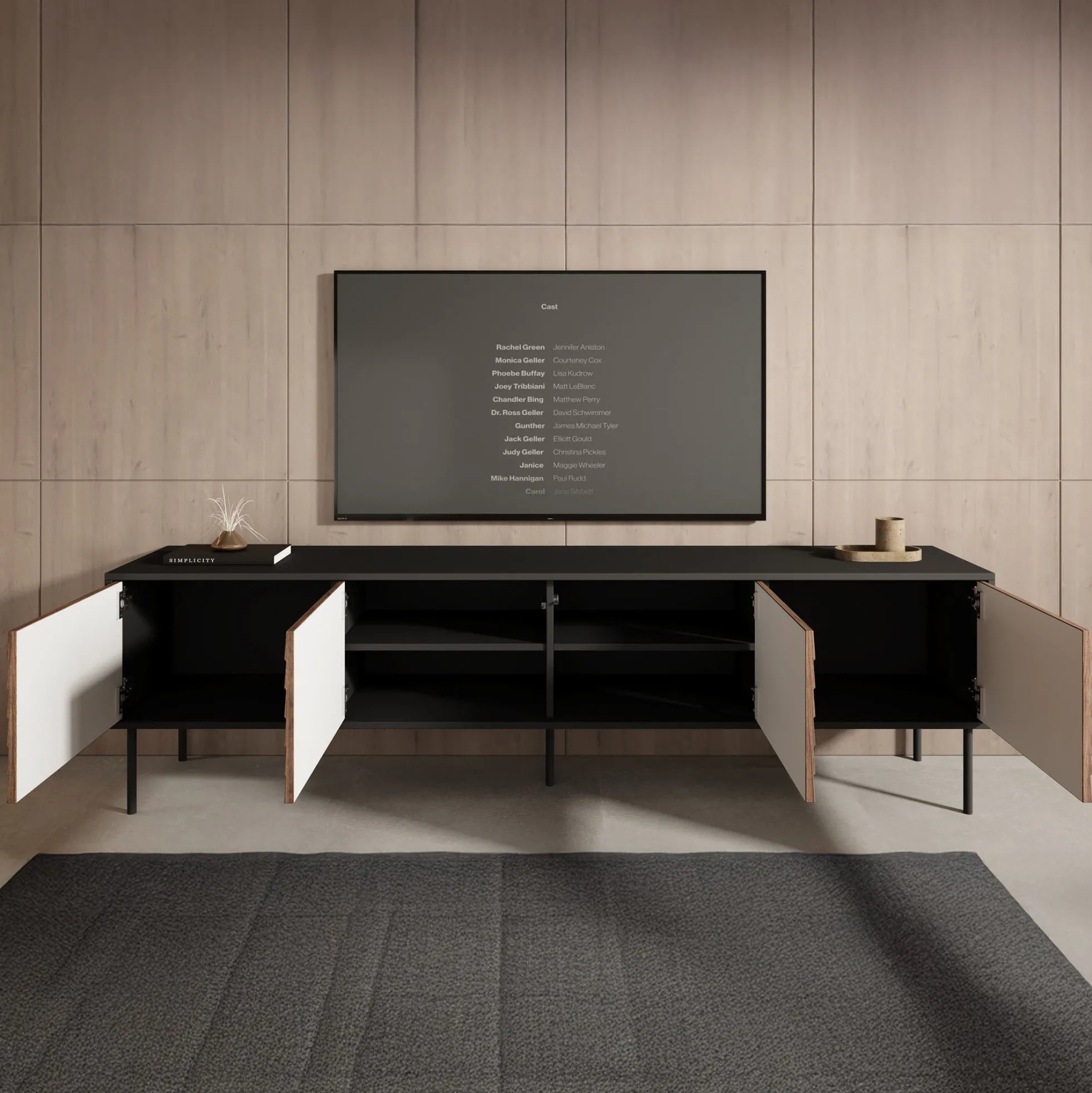 Cordoba - TV-Meubel met 4 deuren - Eiken - 200x40x55 cm