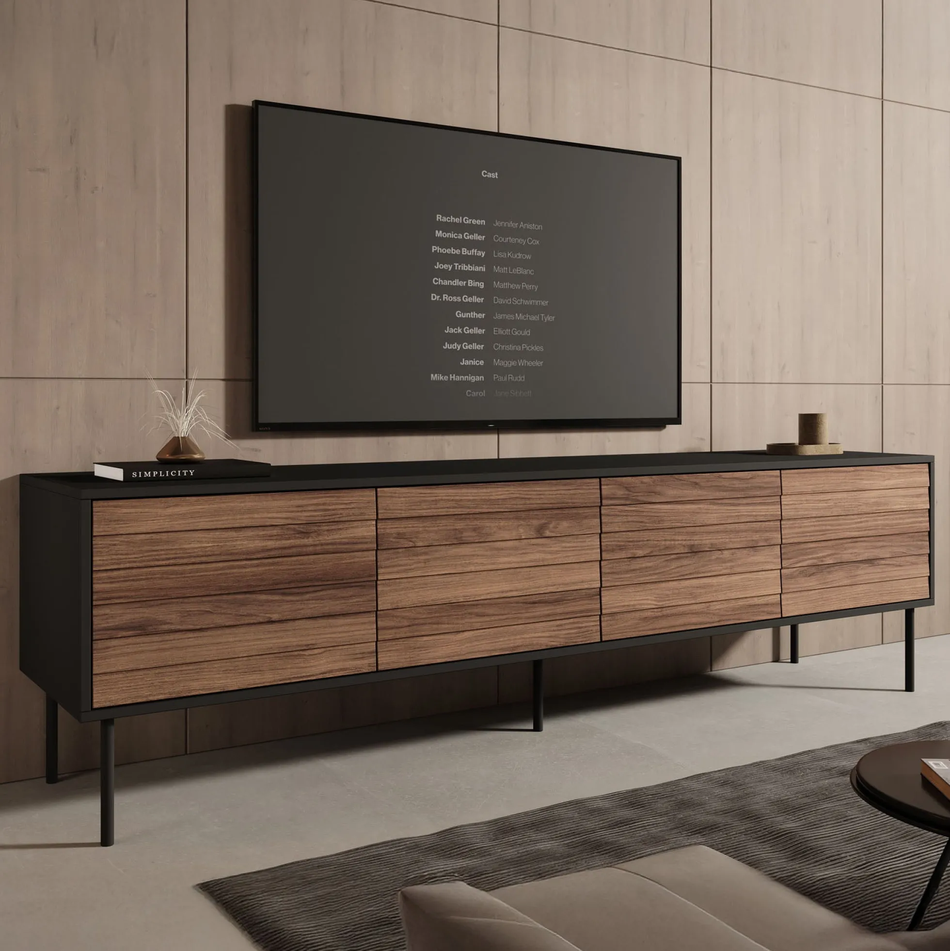 Cordoba - TV-Meubel met 4 deuren - Eiken - 200x40x55 cm