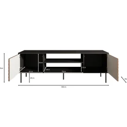 Cordoba - TV-Meubel met 2 deuren - Eiken - 180x40x182 cm
