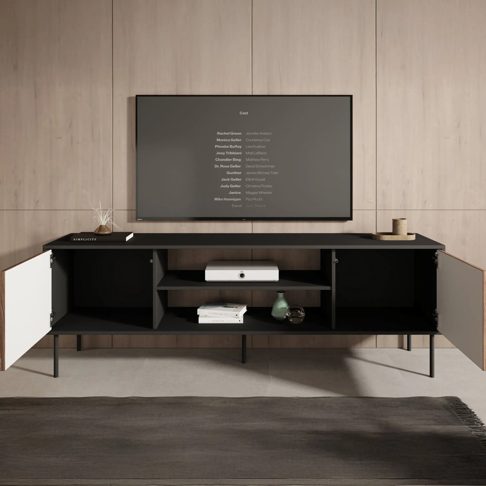 Cordoba - TV-Meubel met 2 deuren - Eiken - 180x40x182 cm