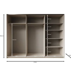 Cotto - Kledingkast met schuifdeuren - Beige - 270x60x210 cm
