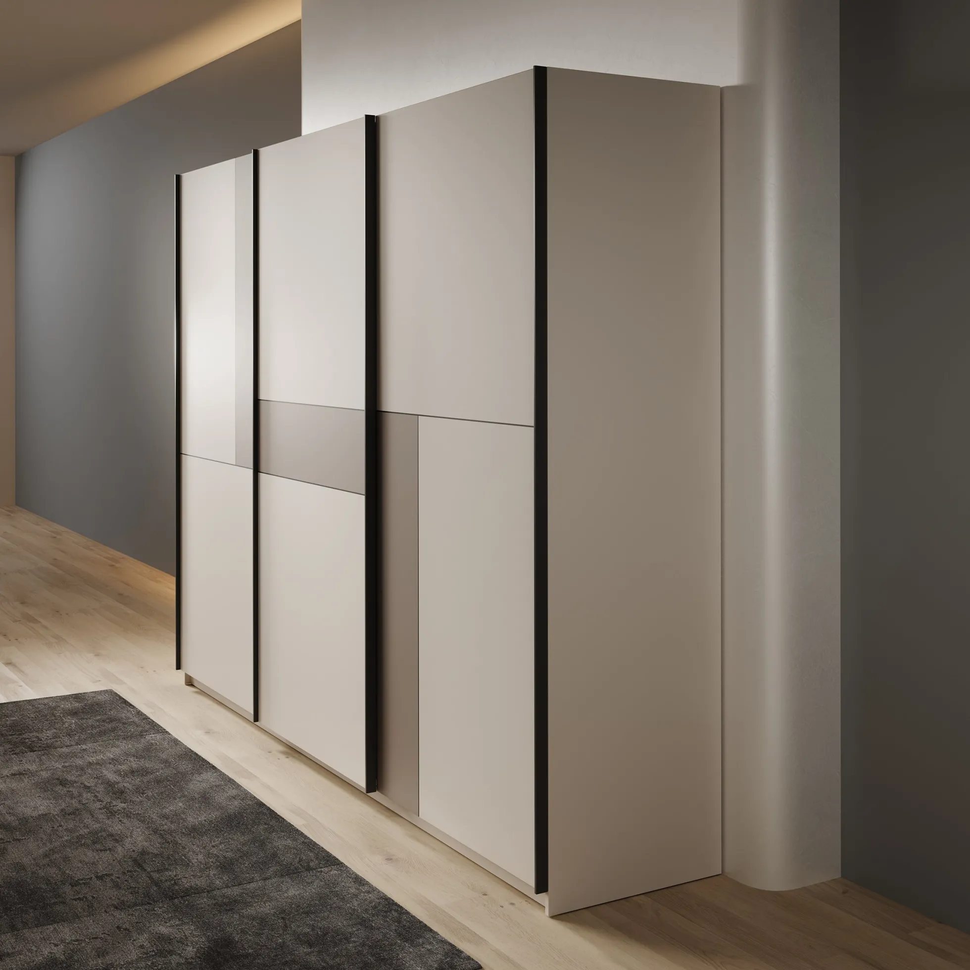 Cotto - Kledingkast met schuifdeuren - Beige - 270x60x210 cm